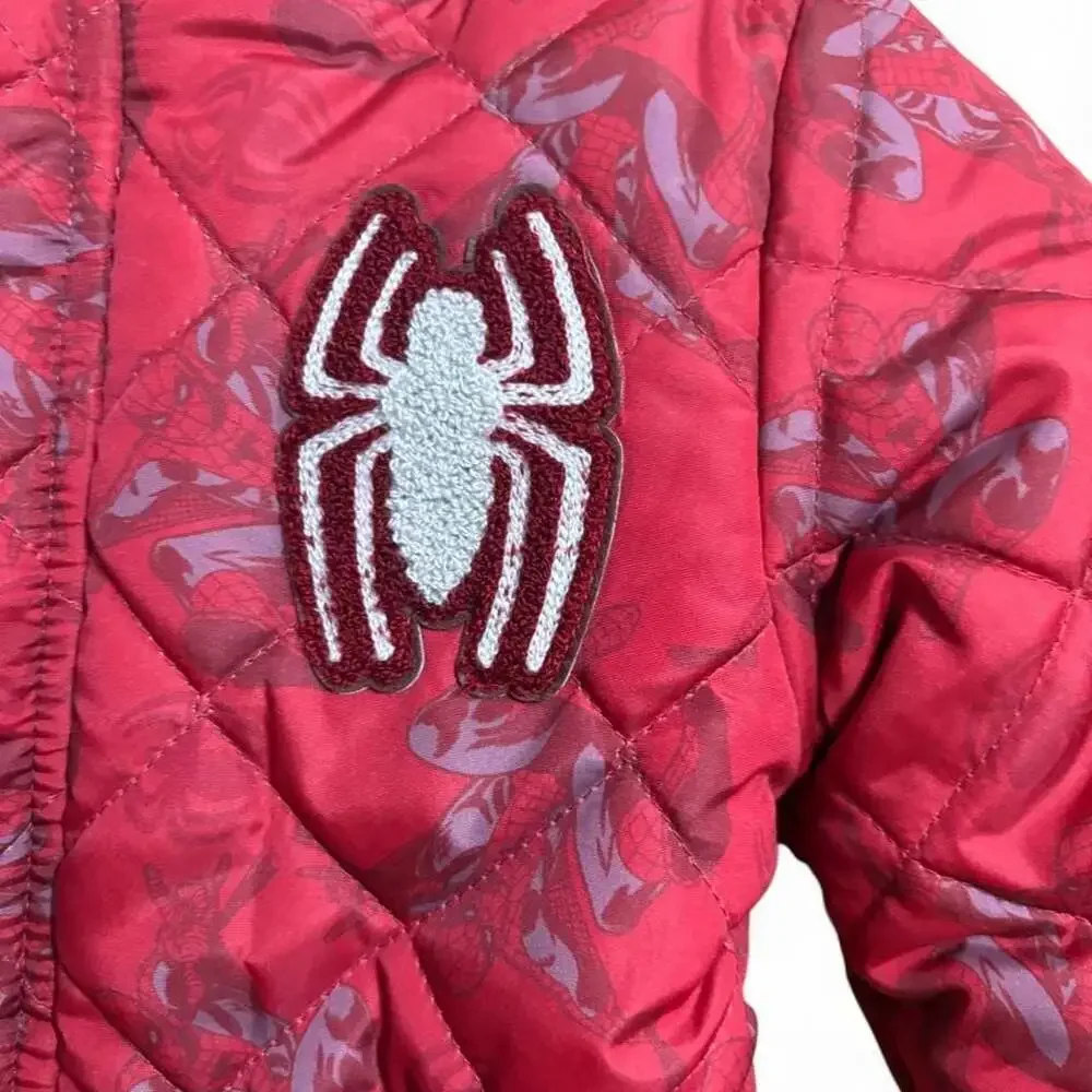 Marvel Spider-Man Hooded Midweight Quilted Jacket Size 4